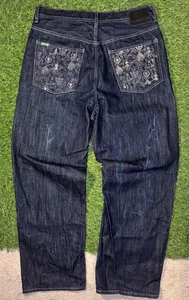 Pantalones de mezclilla Ecko Unlimited vintage para hombre 36 azul Money Power & Respect calce holgado - Imagen 1 de 10