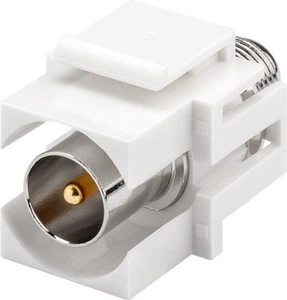 Koax-Stecker > F-Buchse,; Keystone Modul SAT/Antenne, ohne Aufbautiefe - Koax-St - Bild 1 von 7