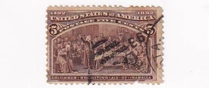 SELLO SCOTT 234 1893 "Colón solicitando ayuda de Isabel" 5 centavos usado elegante - B - Imagen 1 de 1