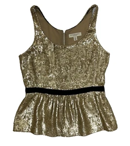 Burberry London Damen-Tanktop Schößchen Gold Pailletten 8 gefüttert Reißverschluss hinten Urlaub - Bild 1 von 15