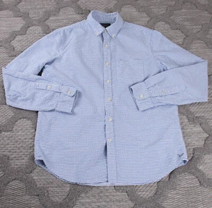 American Eagle Shirt Mens Medium Blue/White Slim Fit Button Down Long Sleeve - Picture 1 of 10