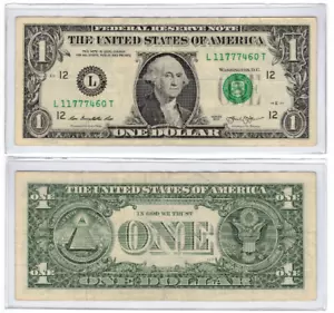 $1 2013 Dollar Bill 11777460 Lucky 7's 777 Error? - Picture 1 of 2