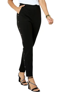 C Wonder by Christian Siriano Slim Neoprene Pull-On Pant Black - Picture 1 of 1