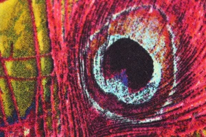 Peacock Digital Print Spun Viscose Dress Fabric Material (Multicoloured) - Picture 1 of 8