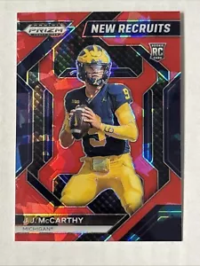 2024 Panini Prizm Draft Pick #NR-JMY J.J. McCarthy Red Ice New Recruits Vikings - Picture 1 of 2