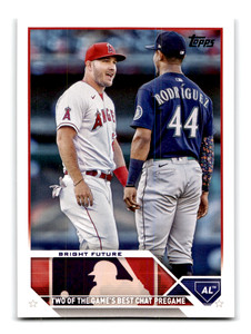 2023 Topps Update Baseball Card #US132 - Bright Future (Trout & Rodríguez)