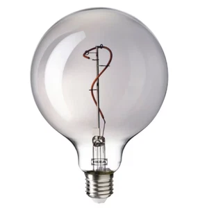 IKEA MOLNART LED Leuchtmittel E27 140 Lumen, Globus grau Klarglas, 125 mm - Bild 1 von 6
