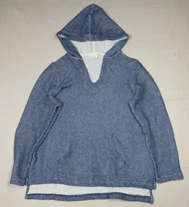C&C California Sweater Womens Size Large Blue Hooded Pullover High-Low  - Picture 1 of 16