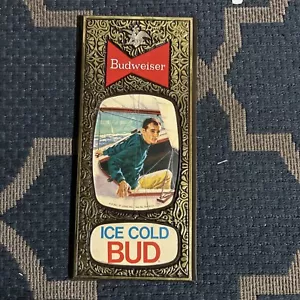 Vintage 1971 Budweiser Ice Cold Bud Sailing Plastic Sign 15x7" Bar Mancave - Picture 1 of 10