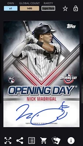 [DIGITAL CARD] Topps Bunt Nick Madrigal Opening Day Rookie Signature Super Rare - Picture 1 of 1