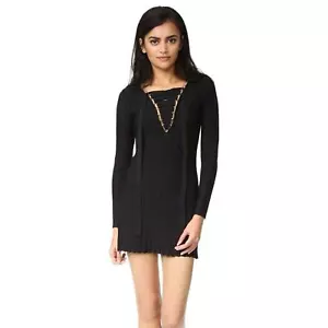 Für " Love " Und Zitronen Knitz Simone Strick Kleid Größe M Schnürer Vorne - Bild 1 von 10