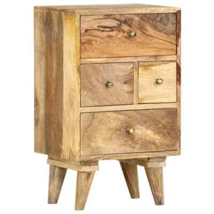 Solid Mango Wood Bedside Table Drawers Storage Side Cabinet Bedroom Nightstand - Picture 1 of 12