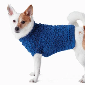 "HÄKELMUSTER EINFACHER KLOBIGER WOLLE HUNDEMANTEL S, M, L, XL BRUST 10"", 14"", 17"", 20" - Bild 1 von 1