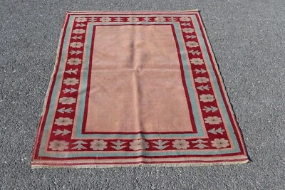 Alfombra pequeña, alfombra hecha a mano, alfombra boho, alfombra de lana, alfombra turca, 3,6 x 4,7 pies TR4509 Foto 1 de 4