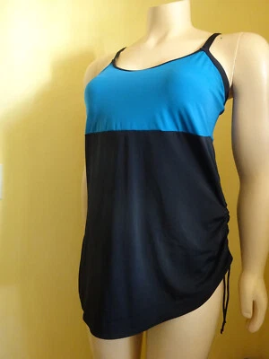 Badekleid Badeanzug bpc selection bonprix 40, 42, 50 schwarz-türkis Raffung NEU! - Bild 1 von 4