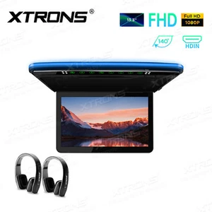XTRONS 2PCS IR Kopfhörer+Auto 13,3" HDMI MONITOR DECKENMONITOR FLIP DOWN USB SD - Bild 1 von 11