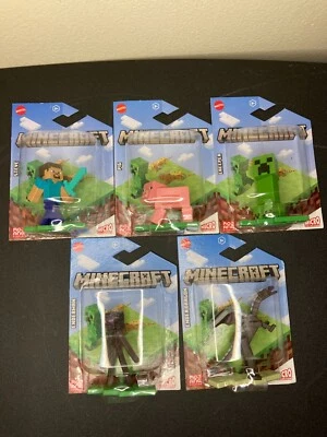 Mojang Minecraft Mattel Micro Collection Figures Complete Set Of 5 NIP Toys - Image 1 of 4