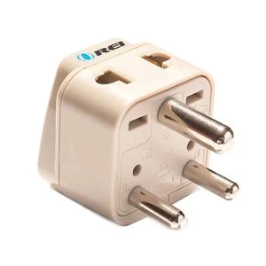 India, Nepal Travel Adapter - 2 in 1 - Type D - Compact Design (DB-10) - Picture 1 of 16
