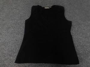 Croft & Barrow Womens Blouse Large black stretch top classic tank - Picture 1 of 17