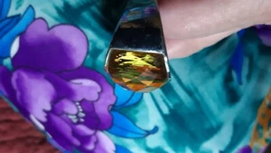 Anillo de cúpula de citrino y plata simulado tamaño 9 - Imagen 1 de 4