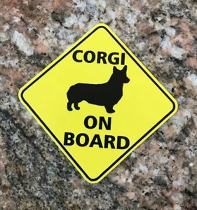 Pegatina Corgi - Corgi a bordo Pembroke galés mascotas perros queens - Imagen 1 de 2