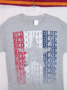 Distressed Star SHIRT grau USA rot weiß blau Medium 4th of July Amerika neu neu mit Etikett - Bild 1 von 1