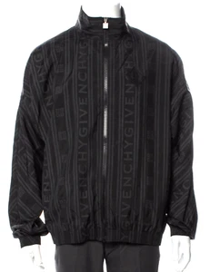 2.7K Auth NWT Men's GIVENCHY Black/Gray LOGO Bomber WINDBRAKER Jacket - Picture 1 of 4