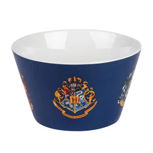 Harry Potter cuenco de cereal 5 escudos de armas Hogwarts cuenco cuenco porcelana azul 500 ml - Imagen 1 de 4