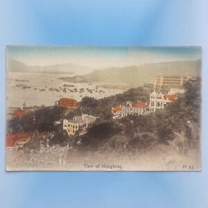 Hong Kong Postcard C1915 City & Bay From Hills Elevated View Daibutsu H93 China