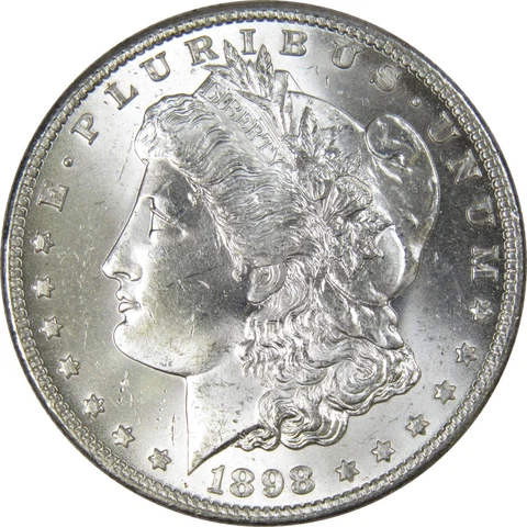 1898 O Morgan Dollar BU Choice Uncirculated Mint State 90% Silver $1 US Coin Cover