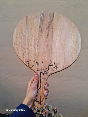 木制圆形比萨皮板餐盘带手柄拼盘厨房装饰12英寸 — 第 1/4 张图片