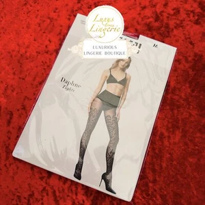 DAPHNE TIGHTS by Wolford S Small black schwarz Strumpfhose Transparent Blume - Bild 1 von 3