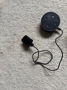 Amazon Echo Dot 2nd Generation Smart Speaker Black (RS03QR) with Power Supply - Picture 1 of 5
