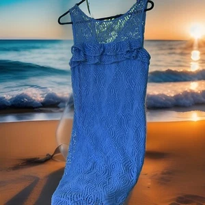 Lilly Pulitzer Janine Etuikleid Gr. Large Spitze Ösen blau periwinkle gefüttert - Bild 1 von 18