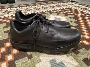 MBT Men's 10.5 Dress Shoes Bosi Rocker Comfort Oxford Black Leather EUC - Picture 1 of 7