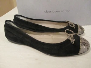 Classiques Entier KENNA Ballet Flat Loafer Shoe Sz 6M Black w/Cap Toe In Box GUC - Picture 1 of 7