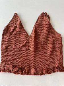 Sport-BH-Oberteil Damen Intimate Free People rostorange Strick - Bild 1 von 3