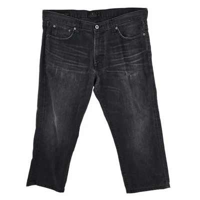 Lucky Brand Jeans Mens 36x30 Black 221 Original Straight Distressed Denim Pants - Image 1 of 4