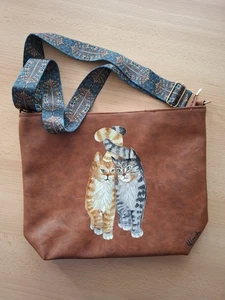 Tasche Shopper Beuteltasche Handtasche Schultertasche Umhängetasche handbemalt - Bild 1 von 7