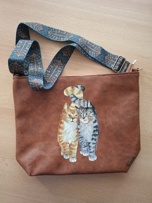 Tasche Shopper Beuteltasche Handtasche Schultertasche Umhängetasche handbemalt - Bild 1 von 4