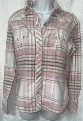 Camisa Roper para mujer talla M rosa a cuadros perla a presión vaquero peso mediano chamarra Foto 1 de 4