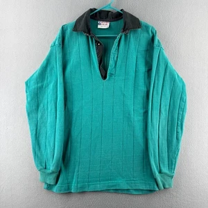 Vintage Rugged Wear Rugby Shirt Mens Large 80s 90s Cotton Made in USA - Picture 1 of 17