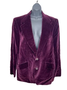 Vintage 1970s Hardy Amies Purple Velvet Blazer Jacket Retro - Picture 1 of 10