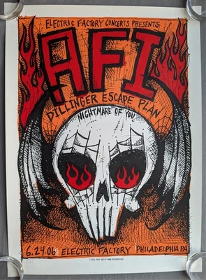 AFI 2006 Artist signed/numbered Silkscreen Concert Poster by Print Mafia - Image 1 of 3