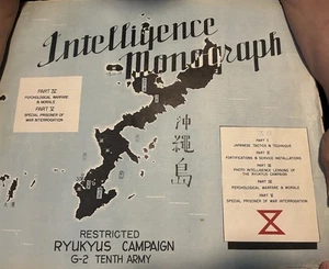 WWII 10th US Army Intelligence Monogram Five Parts Okinawa Invasion Ryukyus G-2 - Picture 1 of 18