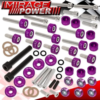 For Acura D-Series Header/Cam Cap/M8 6Pc Fender/Valve Cover Washer+Bolt Purple Foto 1 de 4
