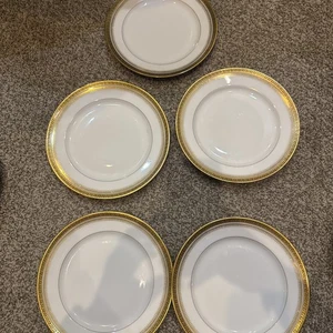 LIMOGES T&V GREEK KEY DESSERT (7 1/2") LOT OF 5 #2680 - Picture 1 of 8