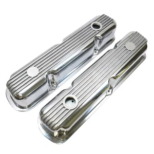 Cubiertas de válvula de aluminio SB Mopar 318 340 360 V8 aletas altas Dodge Pymouth Chrysler - Imagen 1 de 3