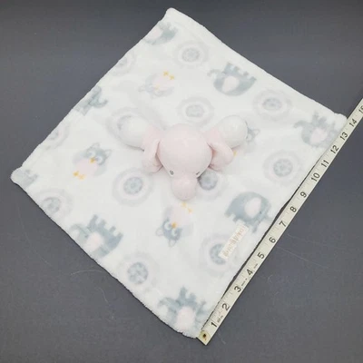 Mantas y más allá elefante Lovey rosa manta de seguridad felpa gris blanco Foto 1 de 4