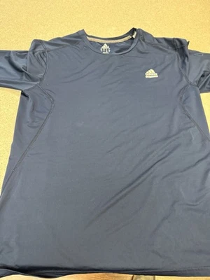 Camisa masculina Adidas TechFit manga longa ajuste seco azul marinho - Imagem 1 de 4